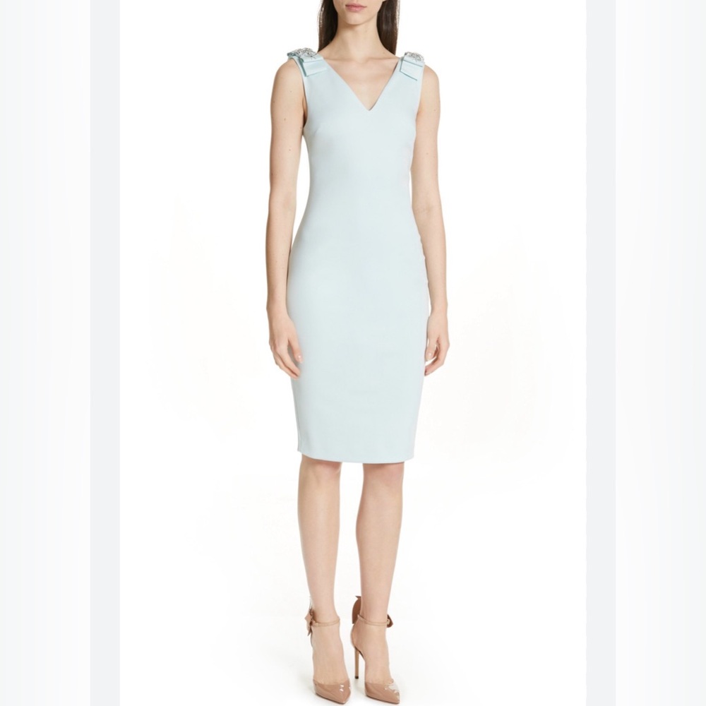 ✨ Ted‎ Baker Embellished Strap Sheath Dress Size 2 Elegant Chic ✨